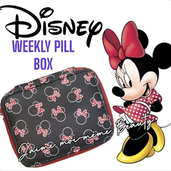DISNEY Minnie Mouse Print Travel 💊 Box - Picture 1 of 6